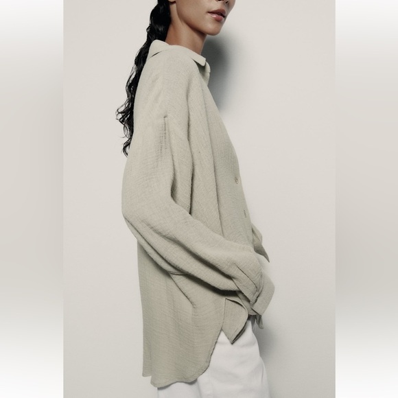 NWT Zara Oversized Linen Shirt - Picture 3 of 8